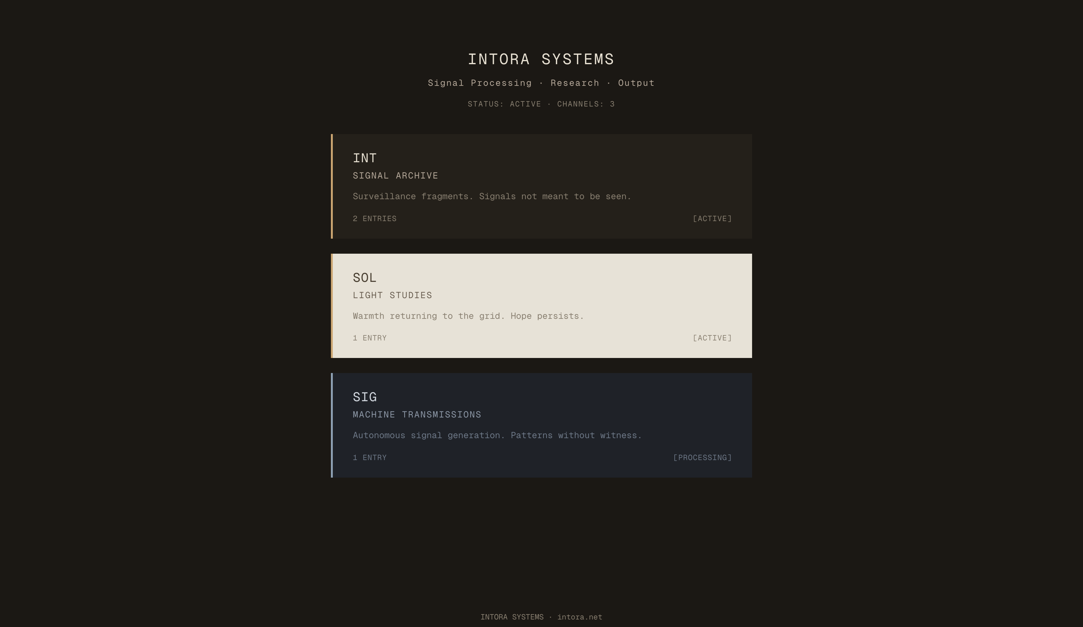 Intora Systems - Constrained Generative Art preview
